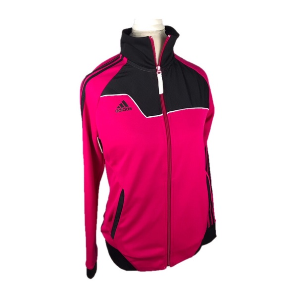 Adidas Pink and Black Zip Up Sports Jacket - Picture 2 of 6